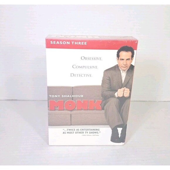 Monk Complete Season 3 3rd Three New Sealed DVD Tony Shalhoub 4 Discs Set TV - Picture 1 of 3